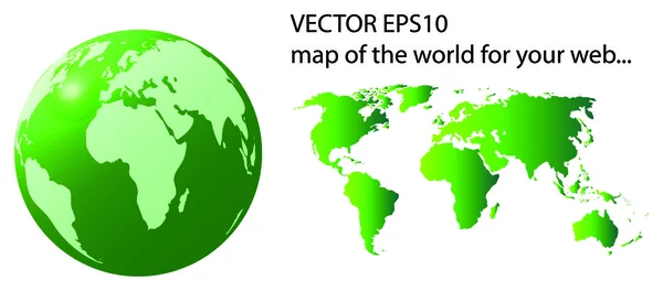 3D-s földgömb és a Térkép a világ — Stock Vector