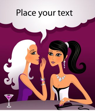 Two gossip girls clipart