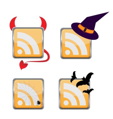 Orange Colored RSS Icon clipart