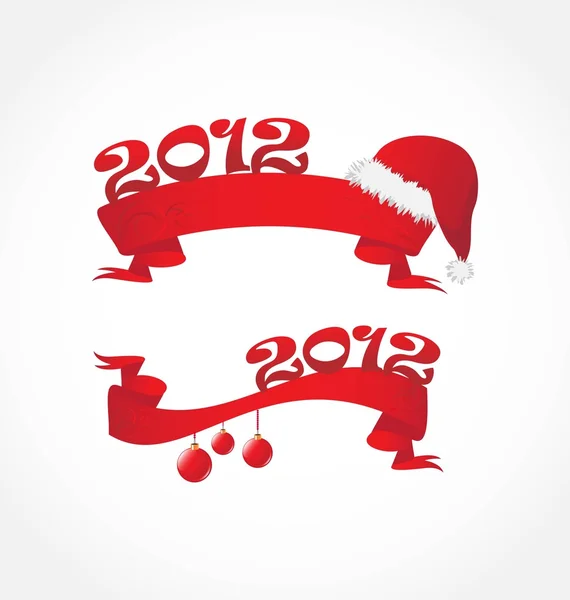 Rote Weihnachtsbänder — Stockvektor