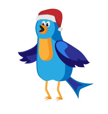 Twitter bird communication at Christmas time clipart