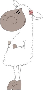 Funny standing sheep clipart