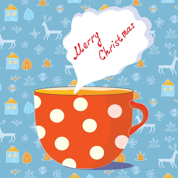 Weihnachten Tasse Tee — Stockvektor