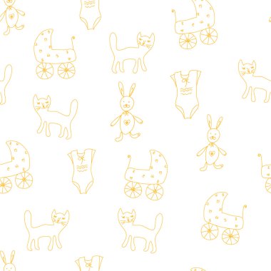 Baby seamless pattern with toys clipart