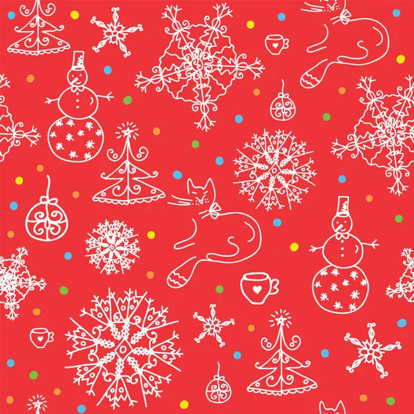 Bezešvá tapeta vánoční červená — Stockový vektor