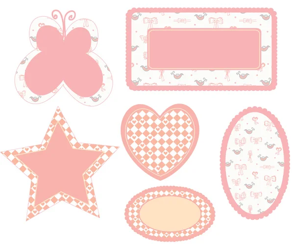 Baby frame pink set — Stock Vector
