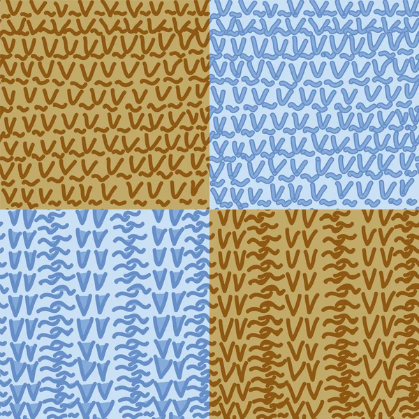 Knitting seamless pattern set — Stock Vector
