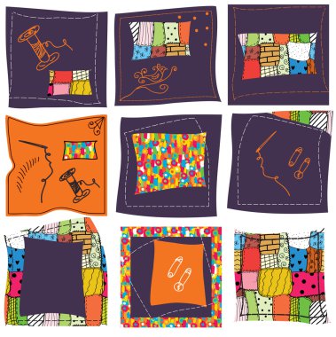 Sewing background set clipart