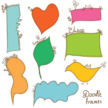 Doodle frames set clipart