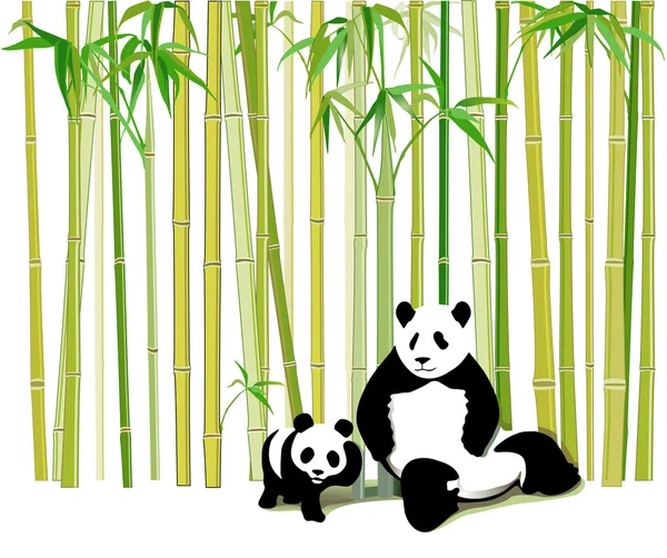Panda mère et enfant — Image vectorielle