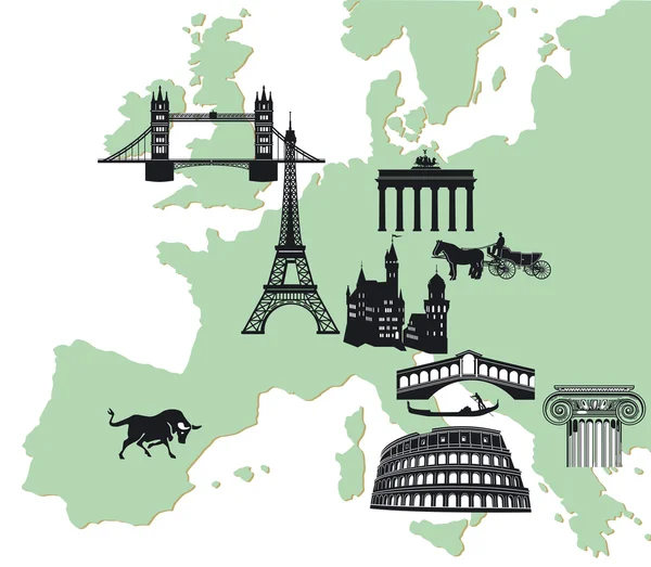 Европейское путешествие — стоковый вектор