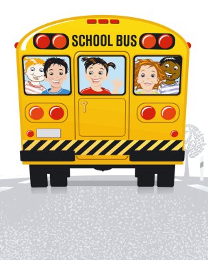 Yellow school bus clipart