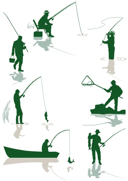 Poisson et pêche — Image vectorielle