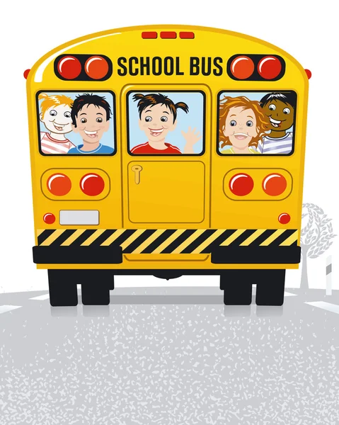 Autobús escolar amarillo — Vector de stock