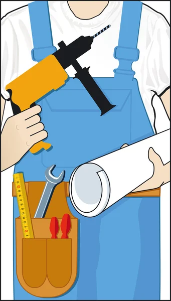Craftsmen with tools — Stock Vector