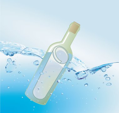 Message in a bottles clipart