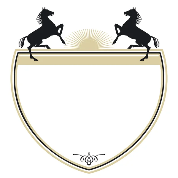 Armoiries avec deux chevaux — Image vectorielle