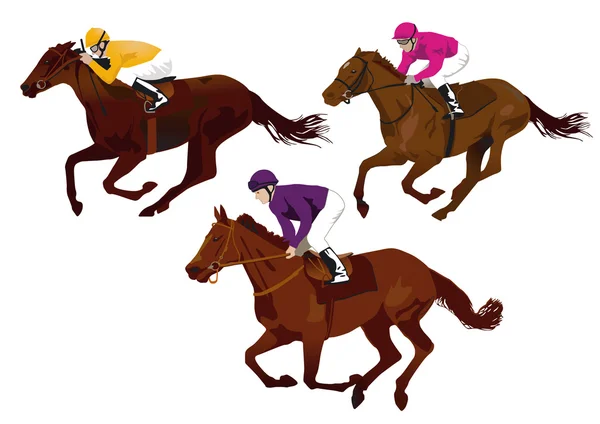 Jockeys en las carreras — Archivo Imágenes Vectoriales