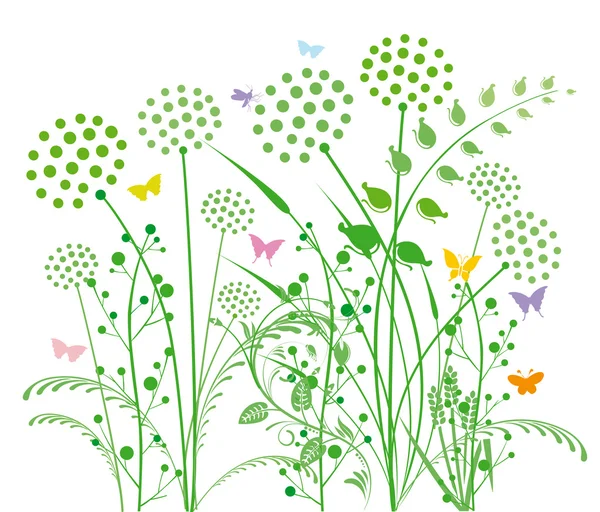 Pissenlit et herbes — Image vectorielle