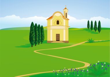 Mountain chapel clipart