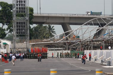 Singapur Ulusal günü geçit töreni provası