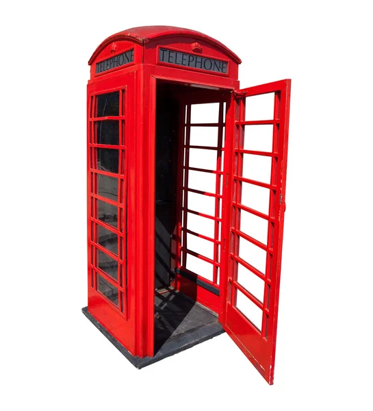 Régi piros telefonfülke Londonban — Stock Fotó