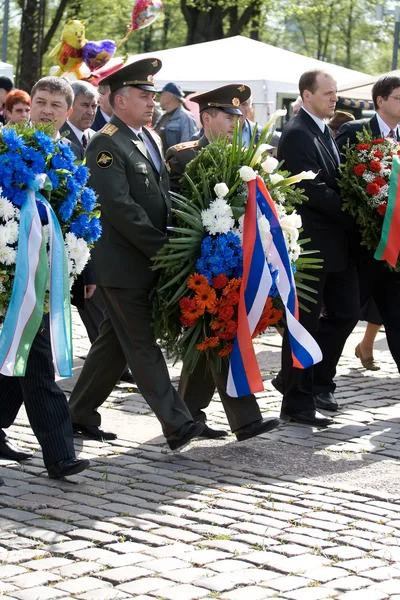 Εορτασμός της ημέρας της νίκης (Ανατολική Ευρώπη) στη Ρίγα — Φωτογραφία Αρχείου