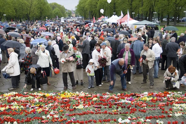 Viering van de dag van de overwinning (Oost-Europa) in Riga — Stockfoto