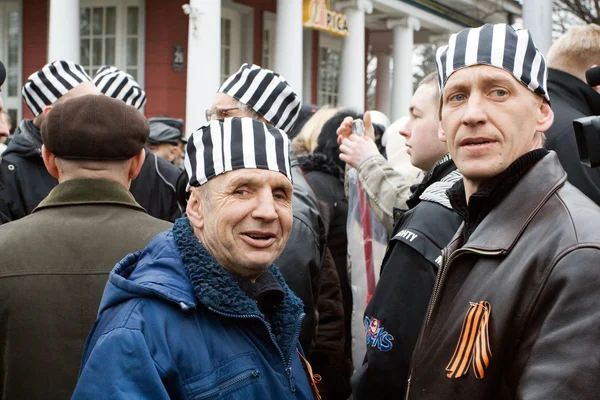 Protestujący rocznicy łotewski waffen SS — Zdjęcie stockowe