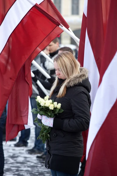 Commémoration de la lettone waffen ss ou légionnaires — Photo