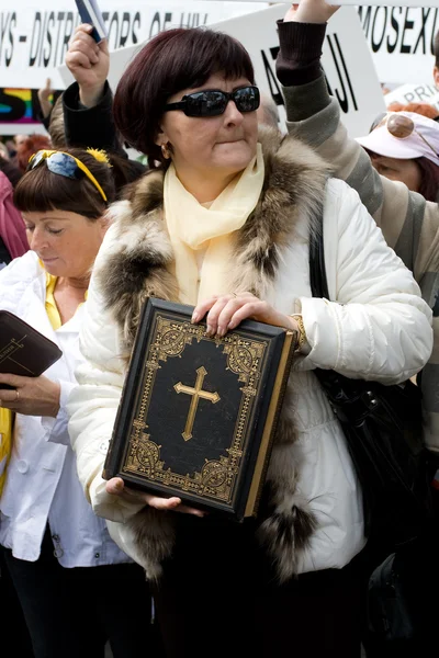 ผู้ประท้วงต่อต้านความภาคภูมิใจริกา 2009 — ภาพถ่ายสต็อก