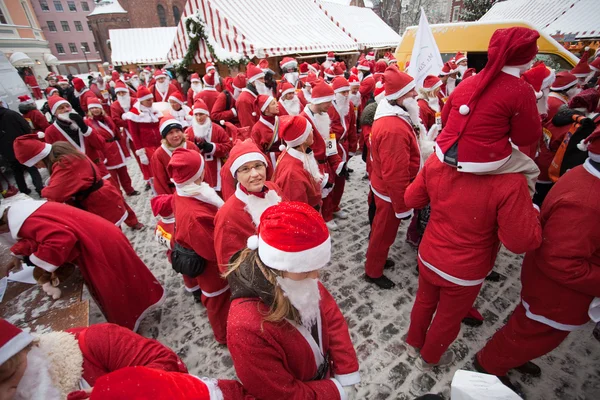 stock image Santas Fun Run & Walk in Riga, Latvia