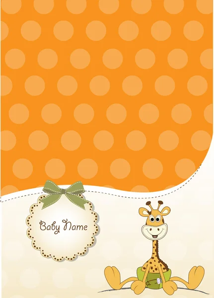 Nou card de anunț pentru copii cu girafă pentru copii — Fotografie, imagine de stoc