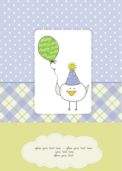 Üdvözlés kártya-val csirke — Stock Fotó