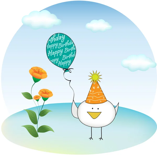 Tavuk ile tebrik kartı — Stok fotoğraf