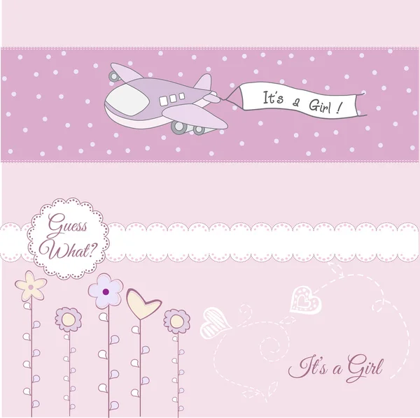 Announcement card with airplane — Stok fotoğraf