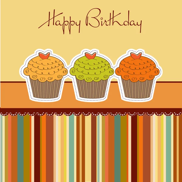 Grattis på födelsedagen cupcakes — Stockfoto