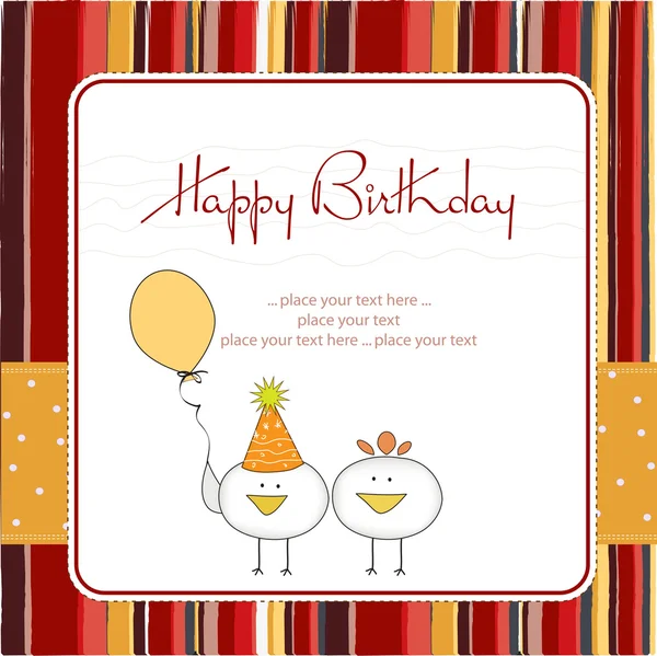 Greeting card with chicken — Stock Photo, Image