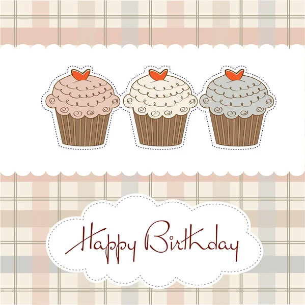 Feliz aniversário cupcakes — Fotografia de Stock
