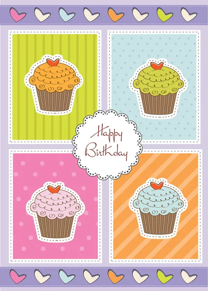 stock image Happy birthday cupcakes