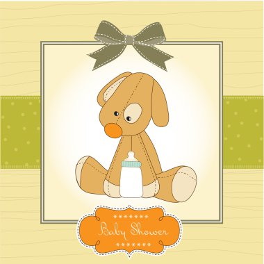 Bebek duş kartı ile köpek oyuncak
