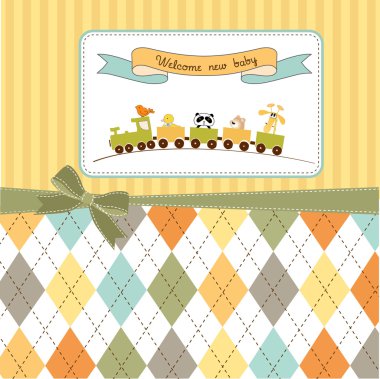 Greeting card with animals clipart