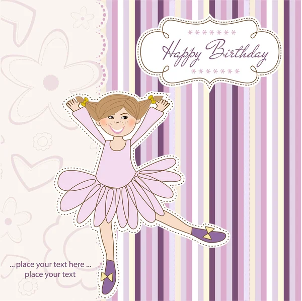 Süßes Mädchen Geburtstagsgrußkarte — Stockfoto