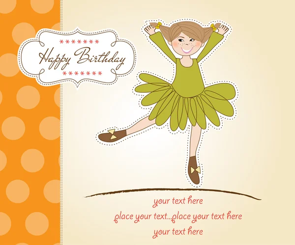 Γλυκό κορίτσι γενεθλίων ευχετήρια κάρτα — Φωτογραφία Αρχείου
