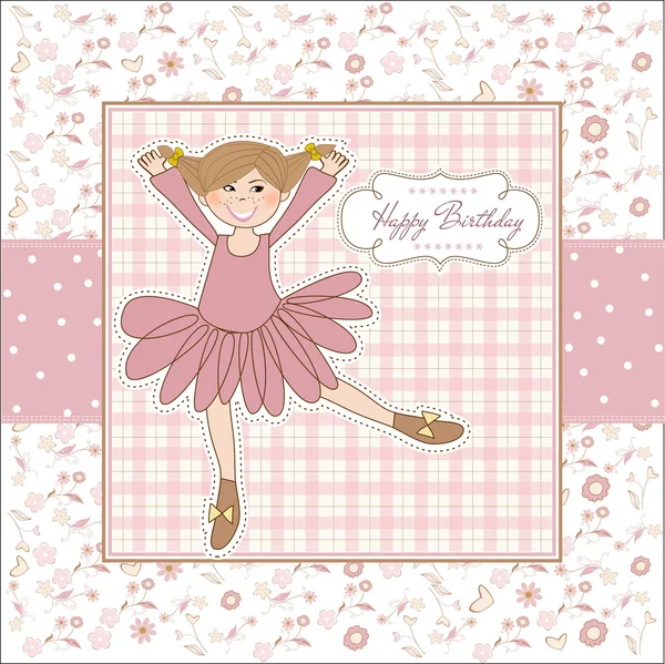 Édes lány születésnapi üdvözlőkártya — Stock Fotó