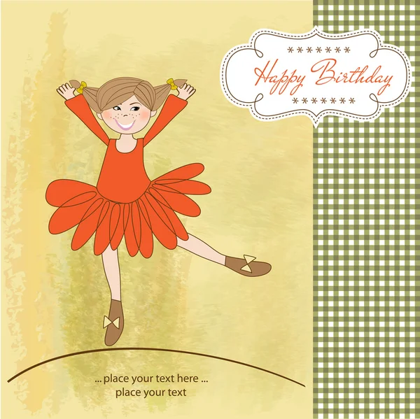Sweet Girl Birthday Greeting Card — Stock Photo, Image