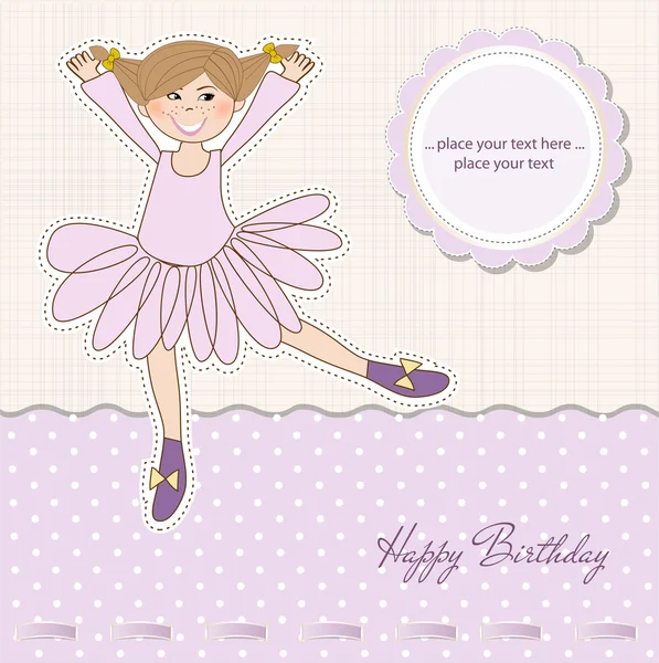 Sweet Girl Birthday Greeting Card — Stock Photo, Image