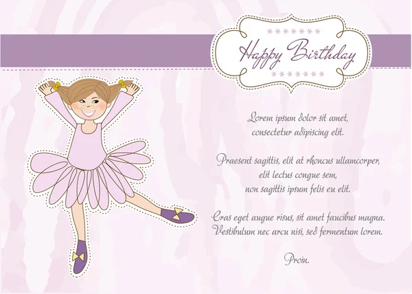 Słodka dziewczyna kartkę z życzeniami urodzinowymi — Zdjęcie stockowe