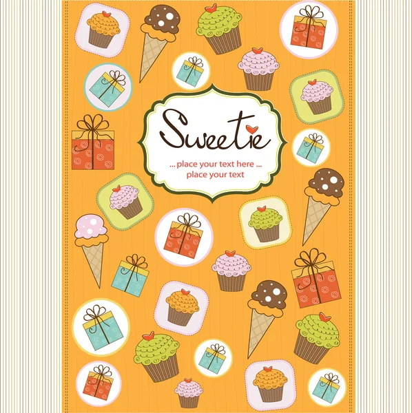 stock image Background of ice cream and cupcakes