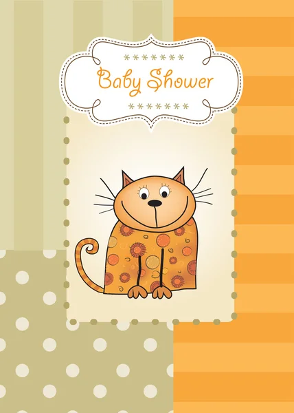 Cartão de saudação com gatinho — Fotografia de Stock